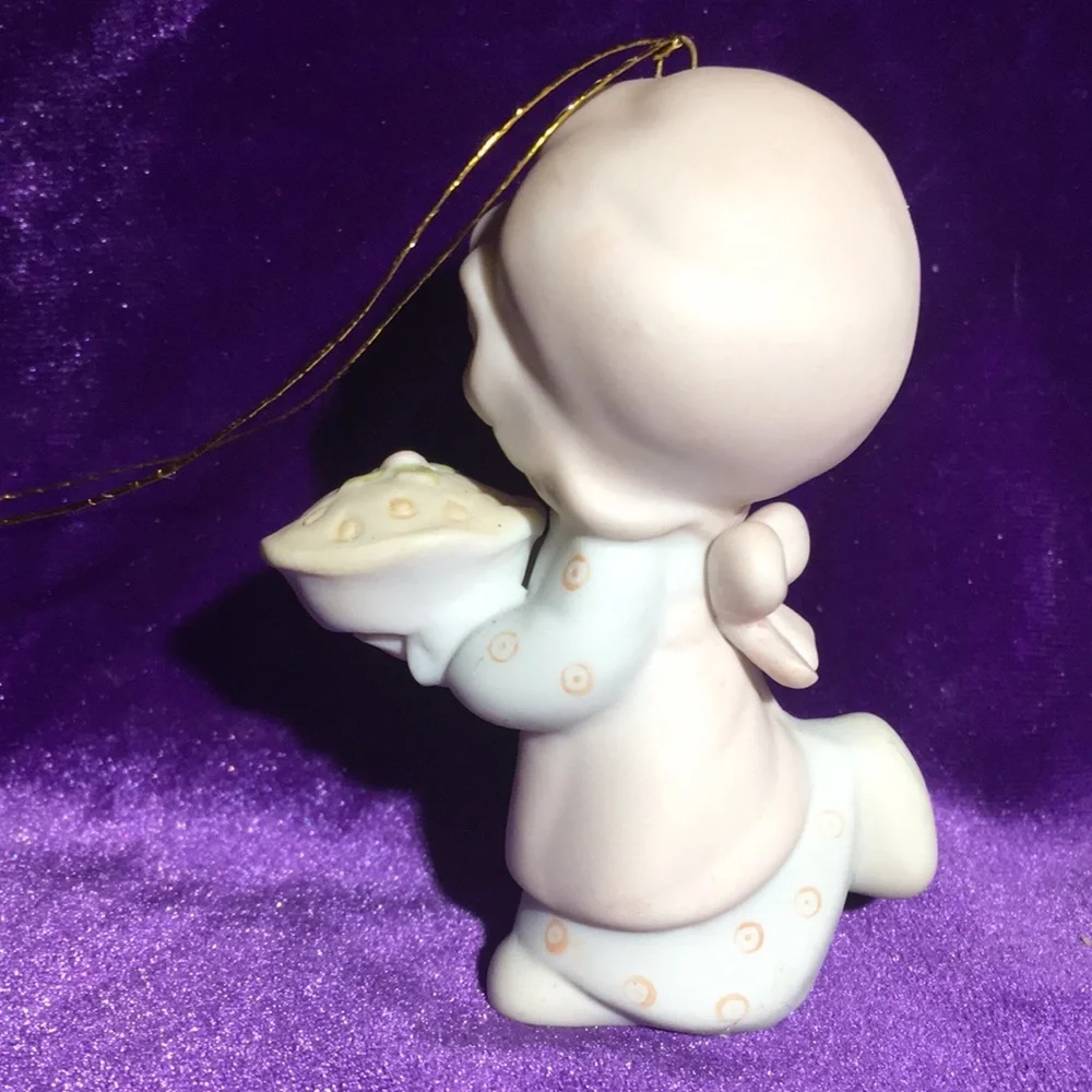 1982 Precious Moments dropping over for Christmas Ceramic Ornament